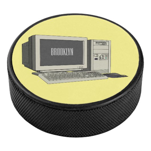 Illustratie van computercartoon hockey puck (3/4)