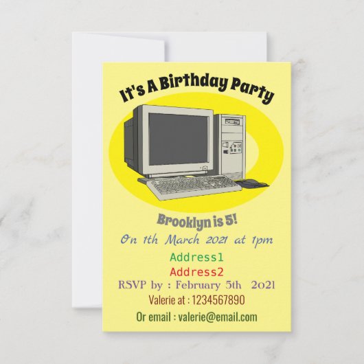 Illustratie van computercartoon kaart (Voorkant)