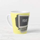 Illustratie van computercartoon latte mok (Linkerhoek)