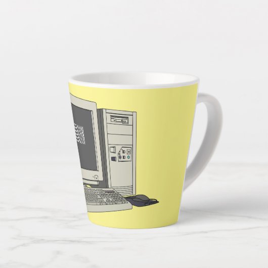 Illustratie van computercartoon latte mok (Rechterhoek)