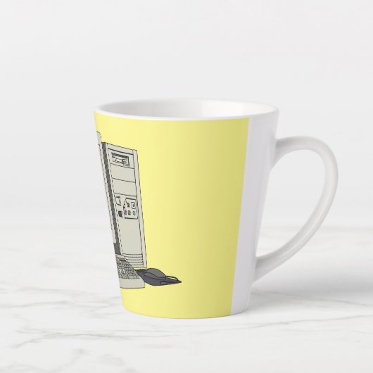 Illustratie van computercartoon latte mok (Rechts)