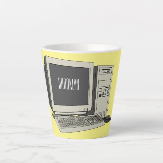 Illustratie van computercartoon latte mok (Voorkant)