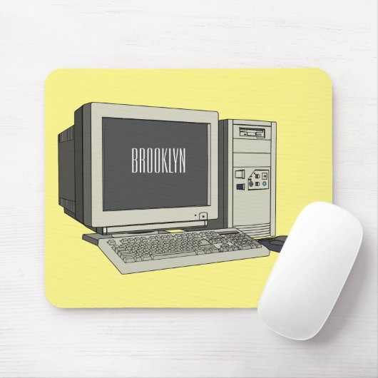 Illustratie van computercartoon muismat (Met muis)