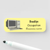 Illustratie van computercartoon naamplaatje (In situ)