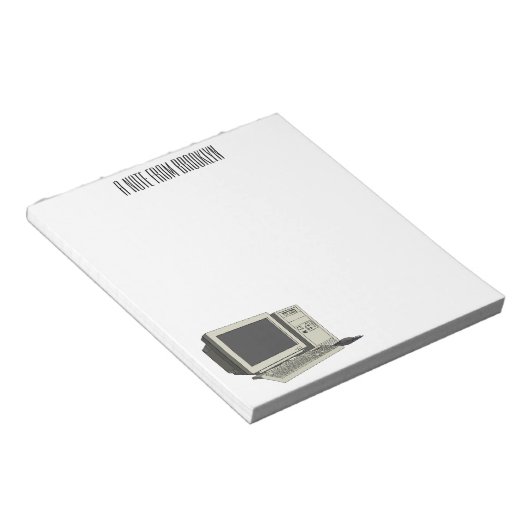 Illustratie van computercartoon notitieblok (Schuin)