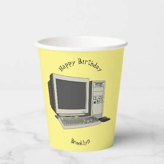 Illustratie van computercartoon papieren bekers (Voorkant)