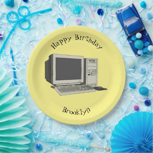 Illustratie van computercartoon papieren bordje (Feest)