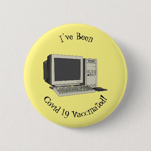 Illustratie van computercartoon ronde button 5,7 cm (Voorkant)