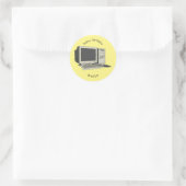 Illustratie van computercartoon ronde sticker (Tas)