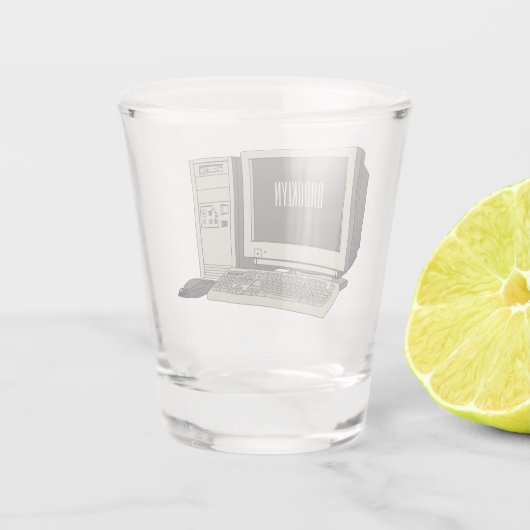 Illustratie van computercartoon shot glas (Achterkant)