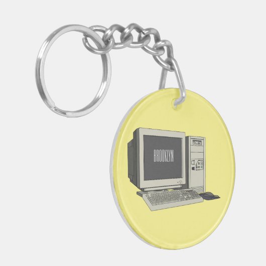 Illustratie van computercartoon sleutelhanger (Voorkant Links)