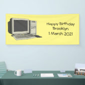 Illustratie van computercartoon spandoek (Beurs)