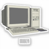 Illustratie van computercartoon sticker (Voorkant)