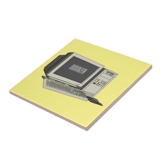 Illustratie van computercartoon tegeltje (Zijkant)