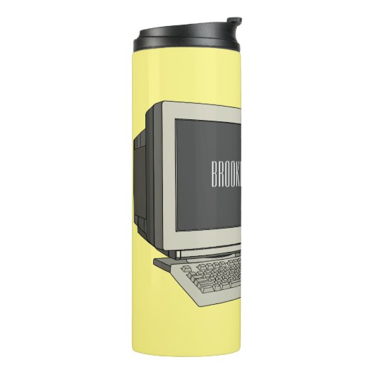 Illustratie van computercartoon thermosbeker (Gedraaid links)