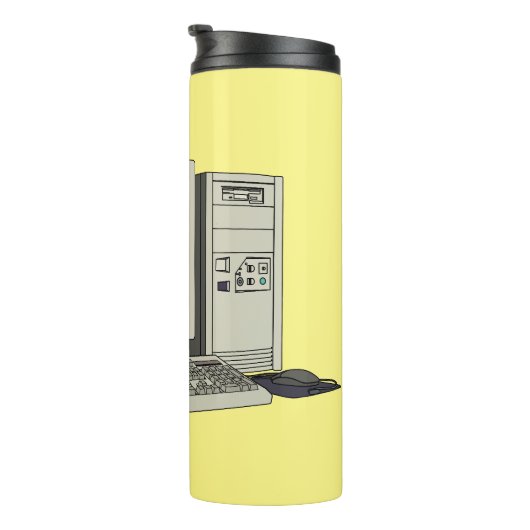 Illustratie van computercartoon thermosbeker (Geroteerd rechts)