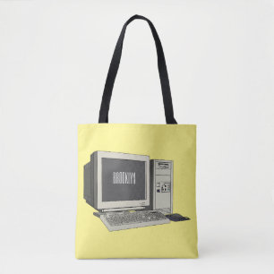 Illustratie van computercartoon tote bag