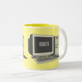 Illustratie van computercartoon tweekleurige koffiemok (Voorkant rechts)