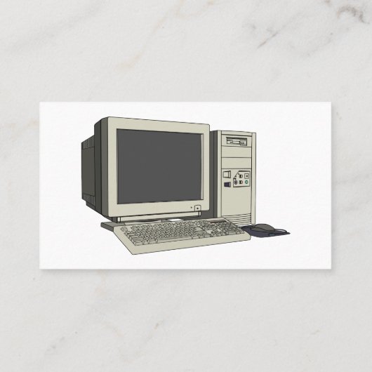 Illustratie van computercartoon visitekaartje (Achterkant)