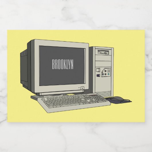 Illustratie van computercartoon voedselcontainer etiket (Enkel label)