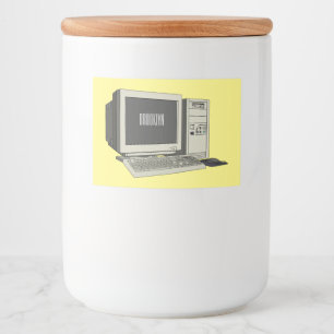Illustratie van computercartoon voedselcontainer etiket