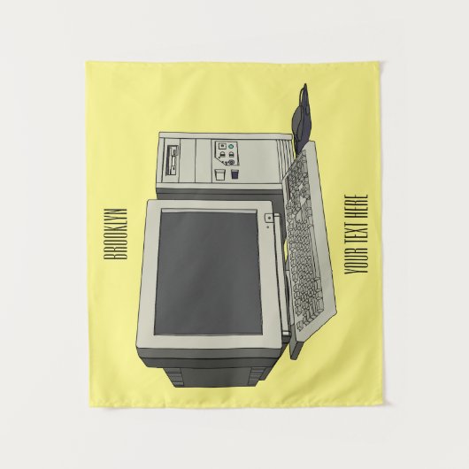 Illustratie van computercartoon wandkleed (Voorkant)