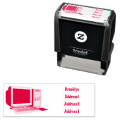 Illustratie van computercartoon zelfinktende stempel (In situ)