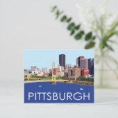 Illustratie van Cool Pittsburgh Skyline Computer Briefkaart (Staand voorkant)