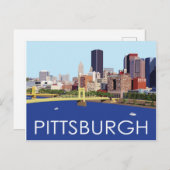 Illustratie van Cool Pittsburgh Skyline Computer Briefkaart (Voorkant / Achterkant)