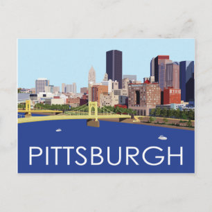 Illustratie van Cool Pittsburgh Skyline Computer Briefkaart