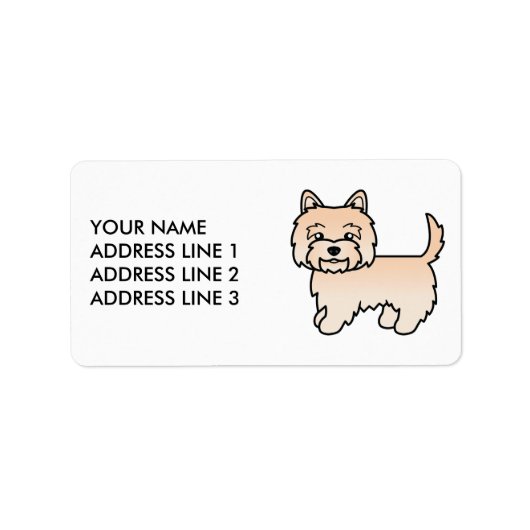 Illustratie van Cream Cairn Terrier-hond met aange Etiket (Voorkant)