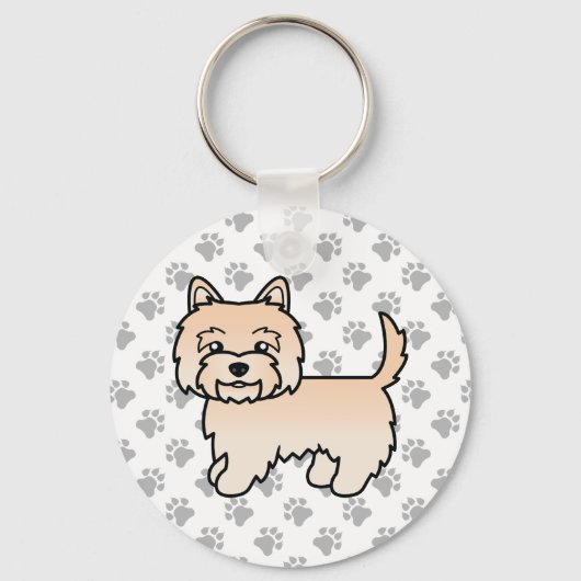 Illustratie van Cream Cairn Terrier-hond met poten Sleutelhanger (Voorkant)