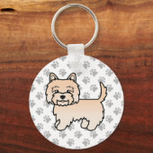 Illustratie van Cream Cairn Terrier-hond met poten Sleutelhanger (Voorkant)