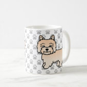 Illustratie van Cream Cairn Terrier-hond & poten Koffiemok (Voorkant rechts)