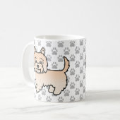 Illustratie van Cream Cairn Terrier-hond & poten Koffiemok (Voorkant links)