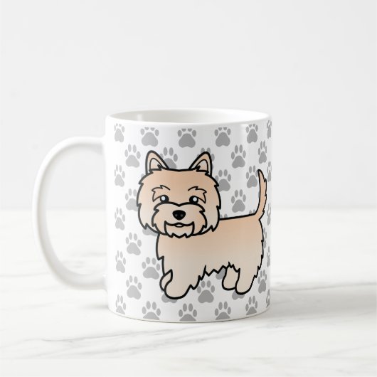 Illustratie van Cream Cairn Terrier-hond & poten Koffiemok (Links)