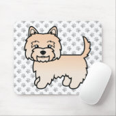 Illustratie van Cream Cairn Terrier-hond & poten Muismat (Met muis)