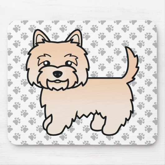 Illustratie van Cream Cairn Terrier-hond & poten Muismat (Voorkant)