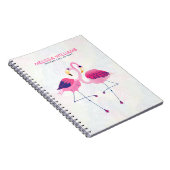 Illustratie van Cute Pink & Blue Flamingos Notitieboek (Rechterzijde)