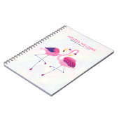 Illustratie van Cute Pink & Blue Flamingos Notitieboek (Linkerzijde)