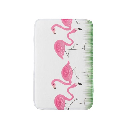 Illustratie van Cute Pink Flamingos Badmat (Voorkant Verticaal)