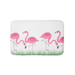Illustratie van Cute Pink Flamingos Badmat
