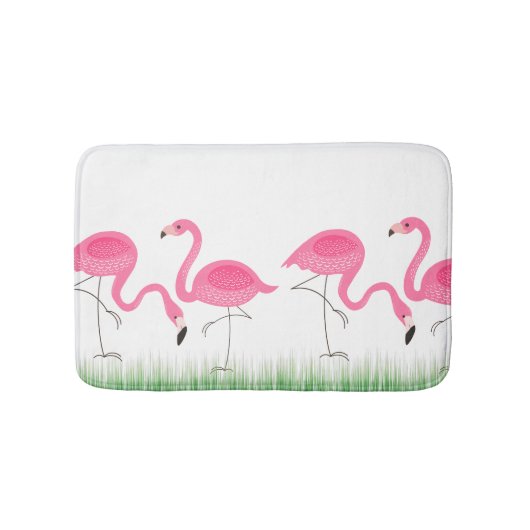 Illustratie van Cute Pink Flamingos Badmat (Voorkant)