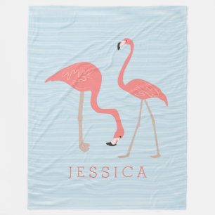 Illustratie van Cute Pink Flamingos Fleece Deken
