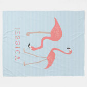 Illustratie van Cute Pink Flamingos Fleece Deken (Voorkant (Horizontaal))
