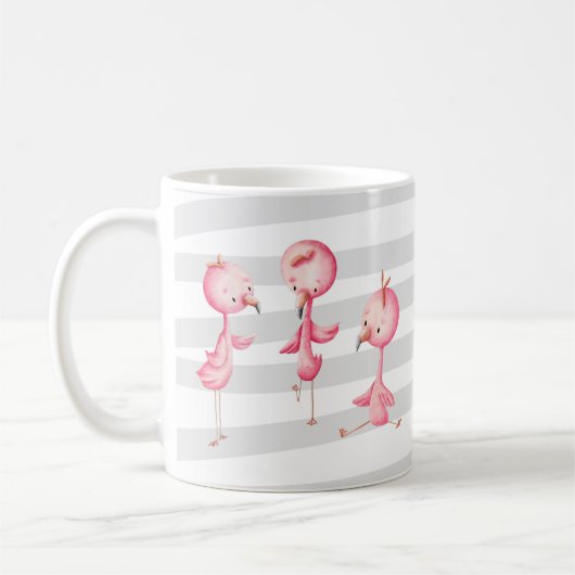 Illustratie van Cute Pink Flamingos Koffiemok (Links)