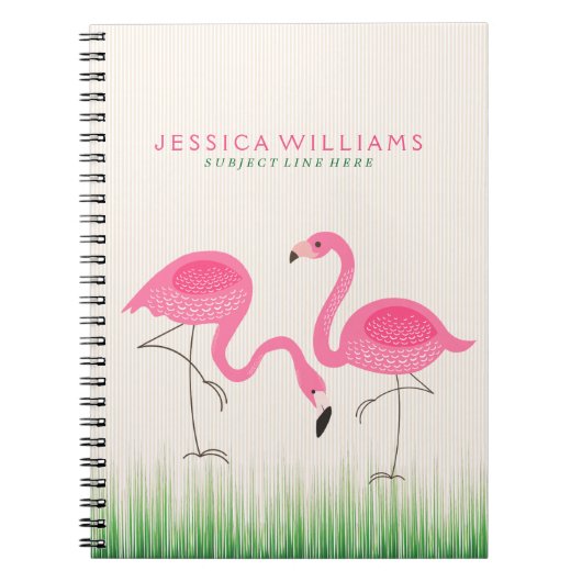 Illustratie van Cute Pink Flamingos Notitieboek (Voorkant)