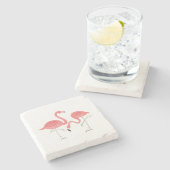 Illustratie van Cute Pink Flamingos Stenen Onderzetter (Zijkant)