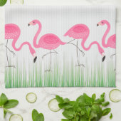 Illustratie van Cute Pink Flamingos Theedoek (Gevouwen)