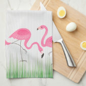 Illustratie van Cute Pink Flamingos Theedoek (Quarter Fold)
